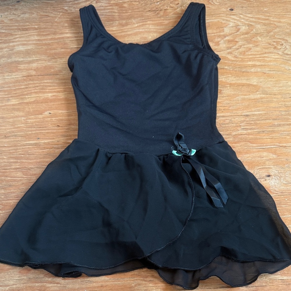 Elegant Black Kids Dance Costume with Ribbon